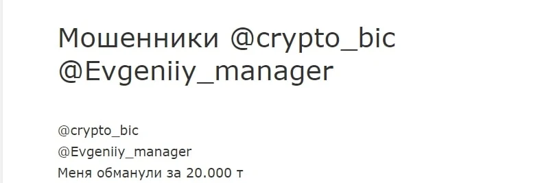 Crypto Bic отзывы