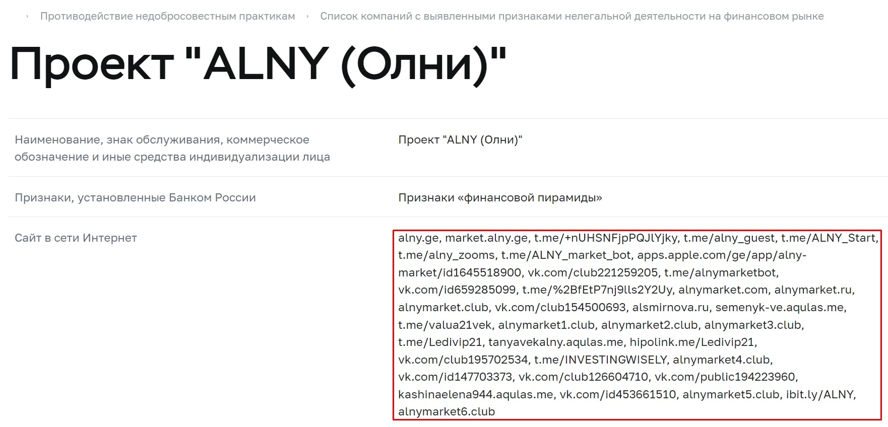 Описание AlnyMarketBot