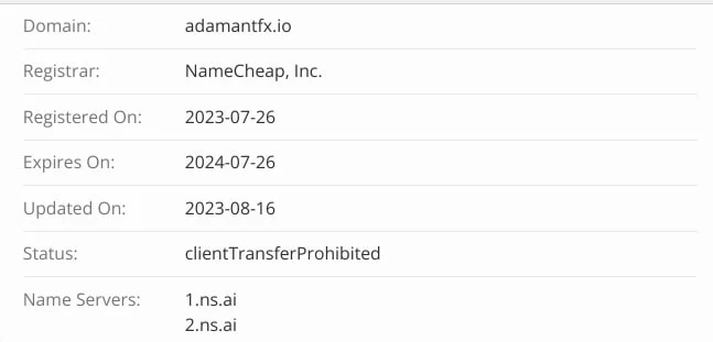 AdamantFX сайт домен инфа