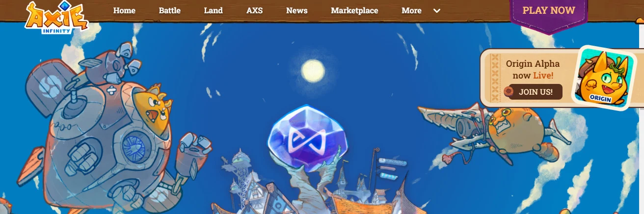 Сайт игры Axie Infinity