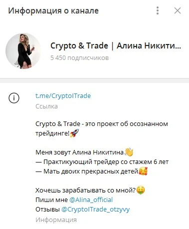 Алина Никитина телеграм