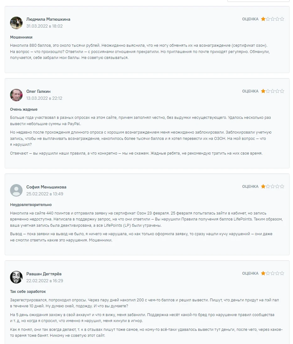 LifePoints - отзывы