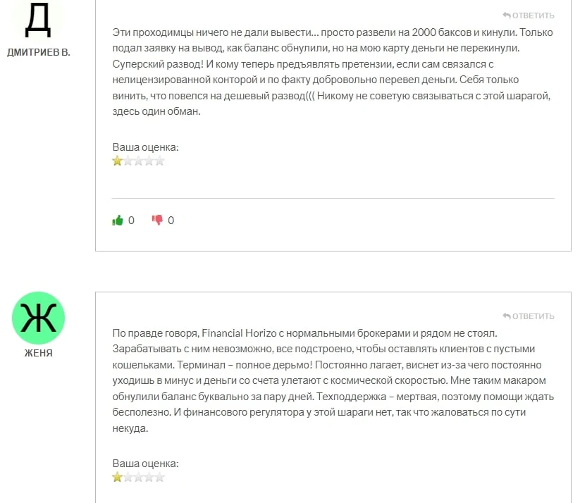 Financial Horizon отзывы