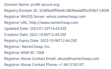 Profit Secure Broker сайт домен