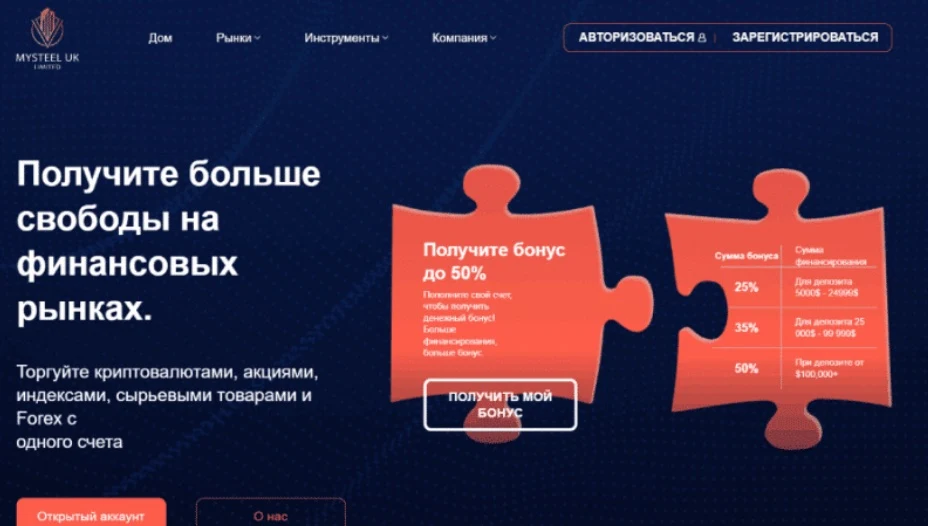 Сайт MYSTEEL UK