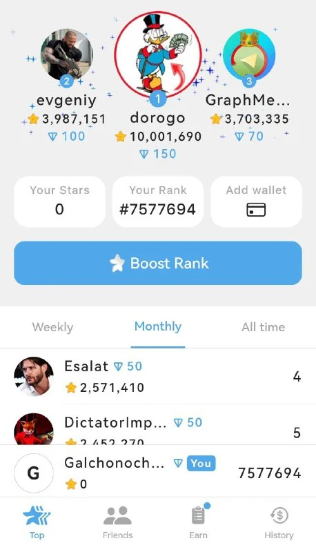 stars major telegram