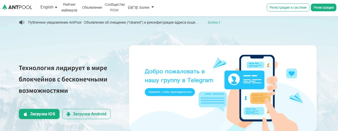 Сайт Antpool