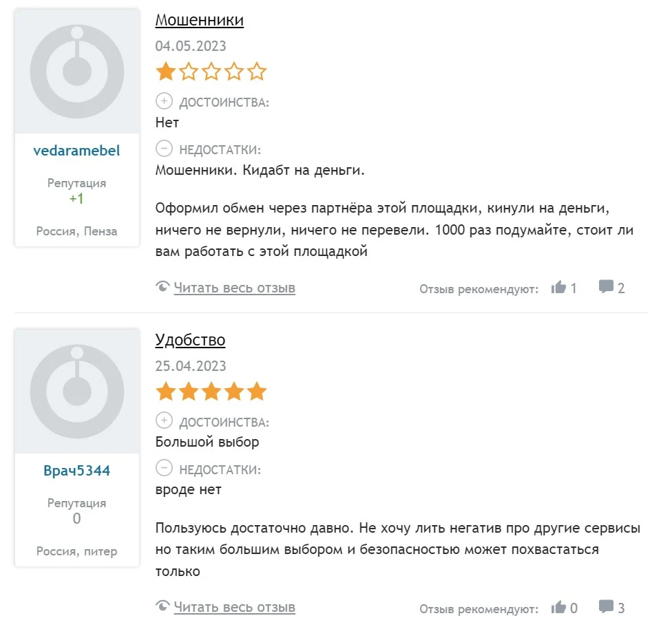 BestChange отзывы