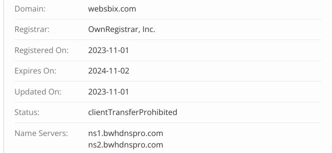 Websbix com домен