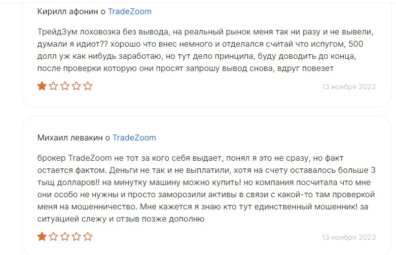 Отзывы о Trade Zoom