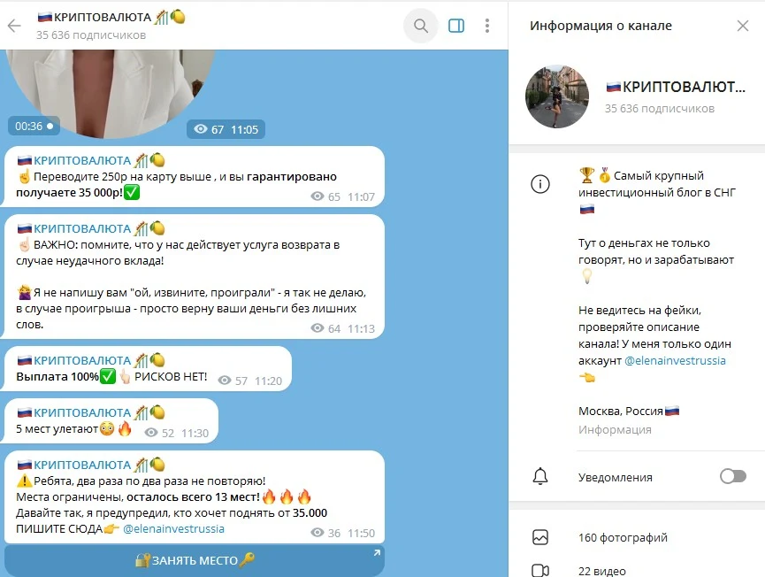 Elenainvestrussia телеграм