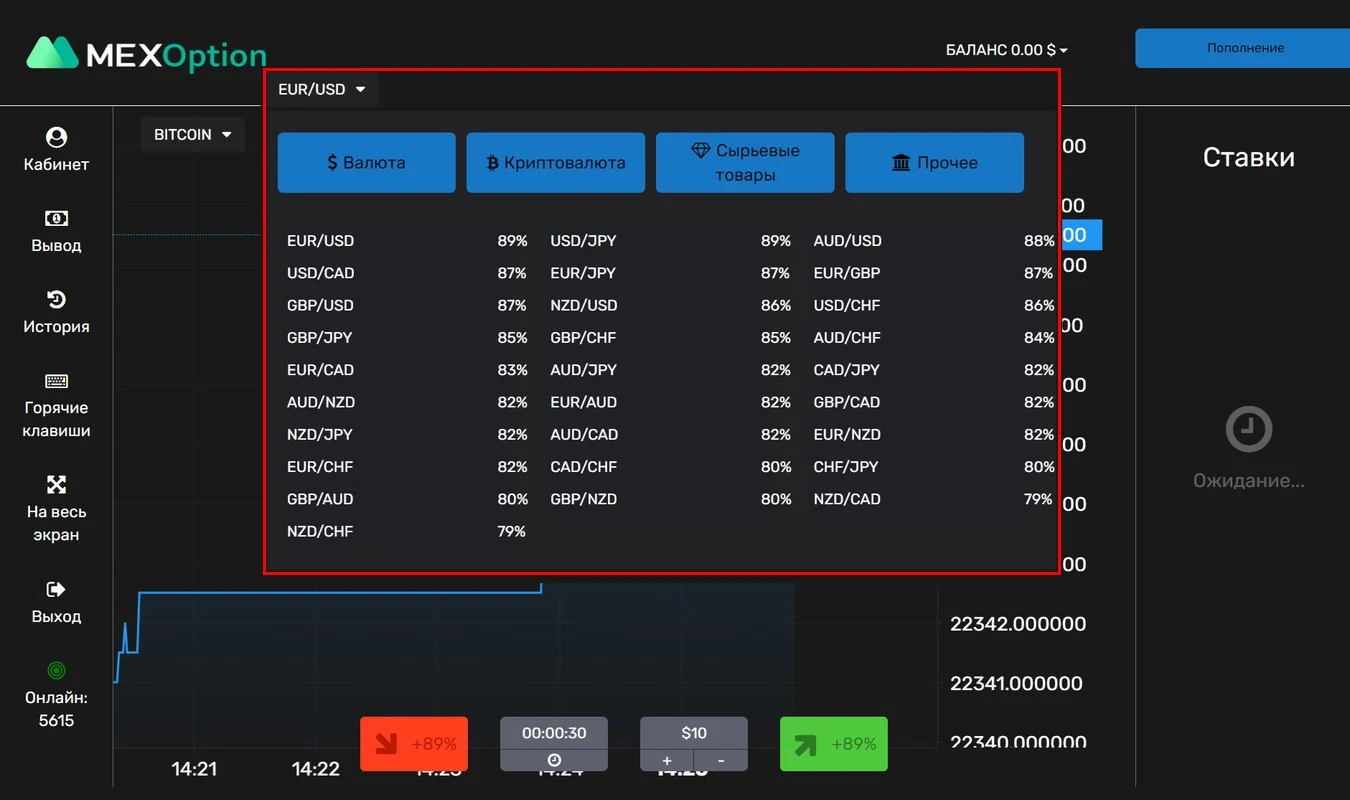 Брокер Mex Option обзор