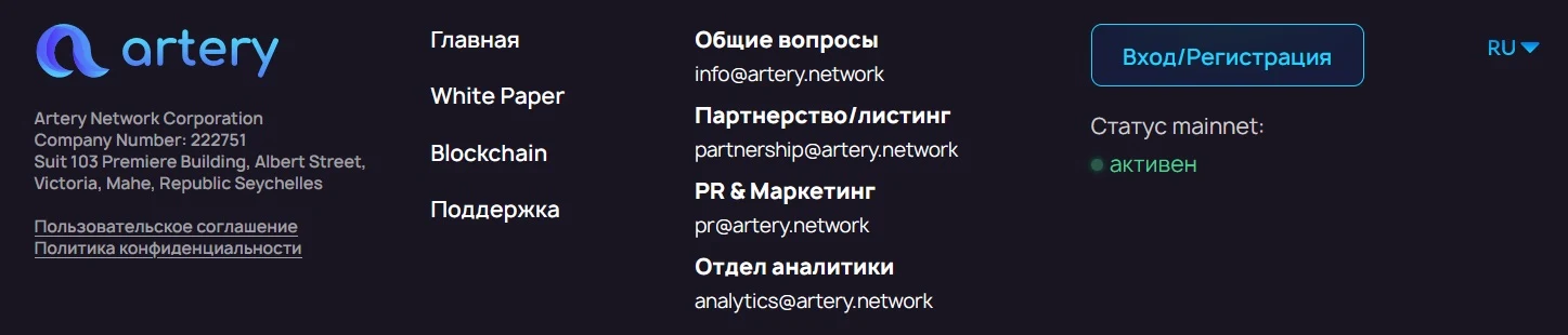 Artery Network CBR - информация