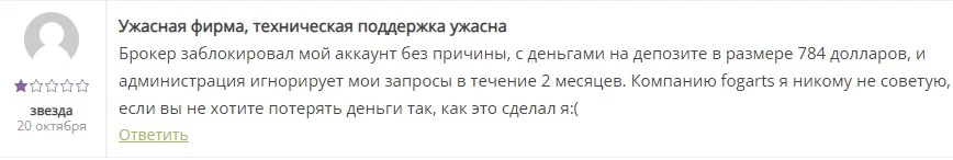 Отзывы о проекте Fogarts