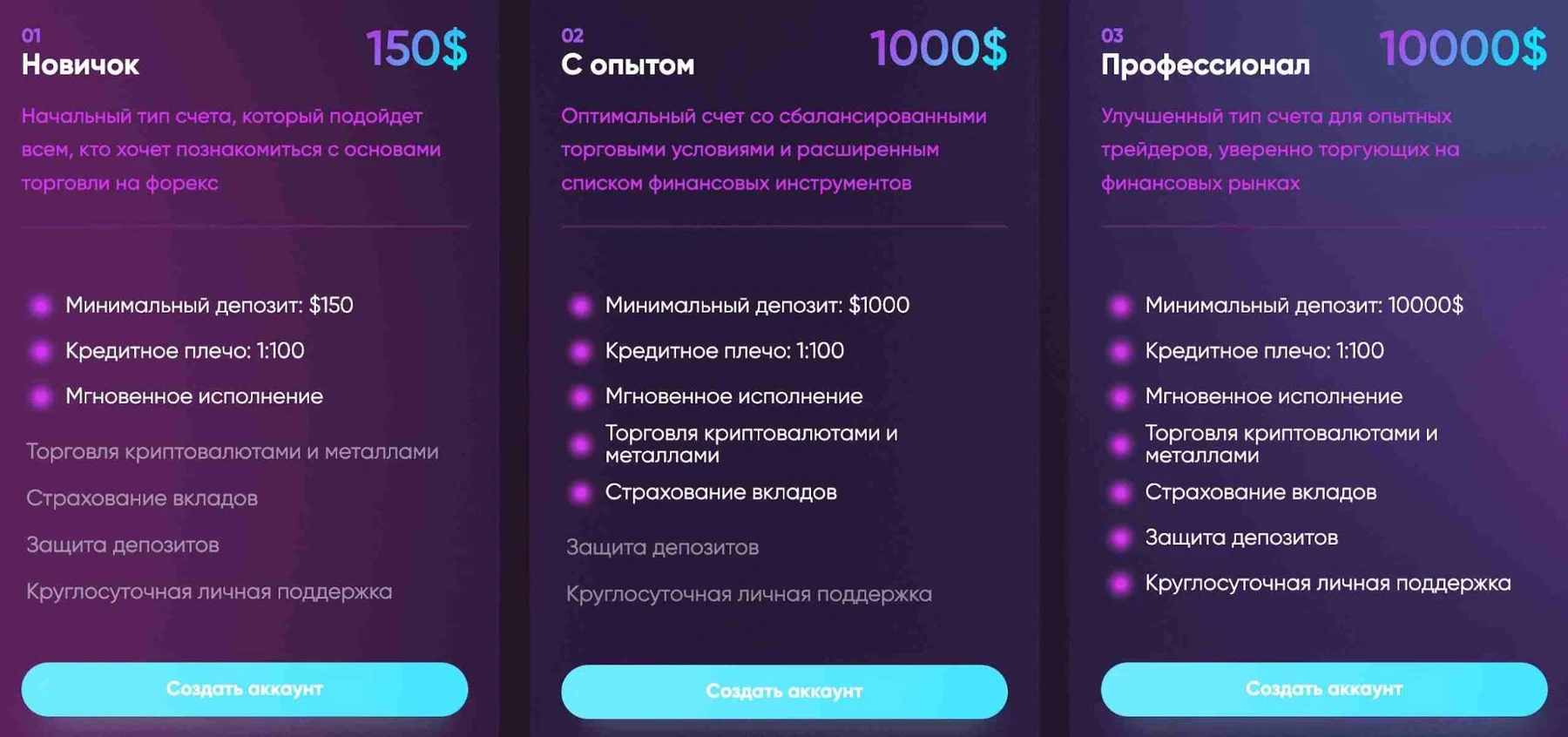 Trends Space - депозиты