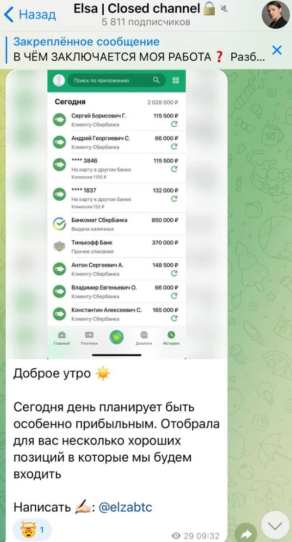 Elsa Closed Channel телеграм пост
