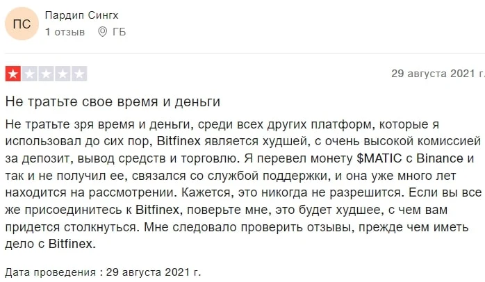 Bitfinex отзывы