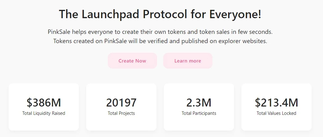 Статистика PinkSale Finance