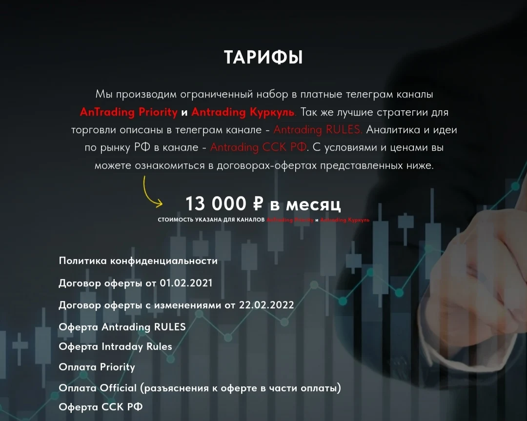 AnTrading сайт инфа тарифы