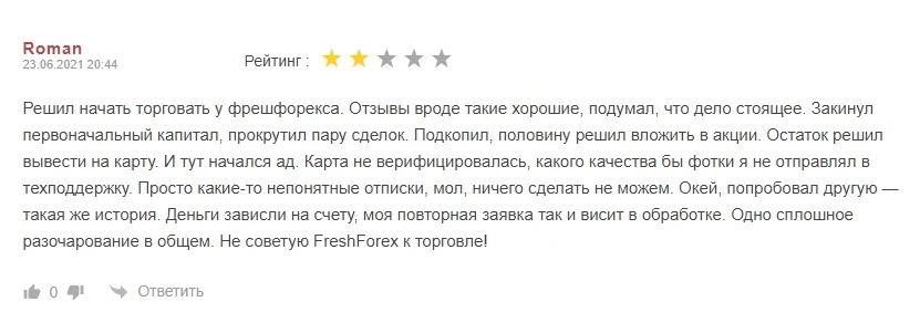 Freshforex - отзывы