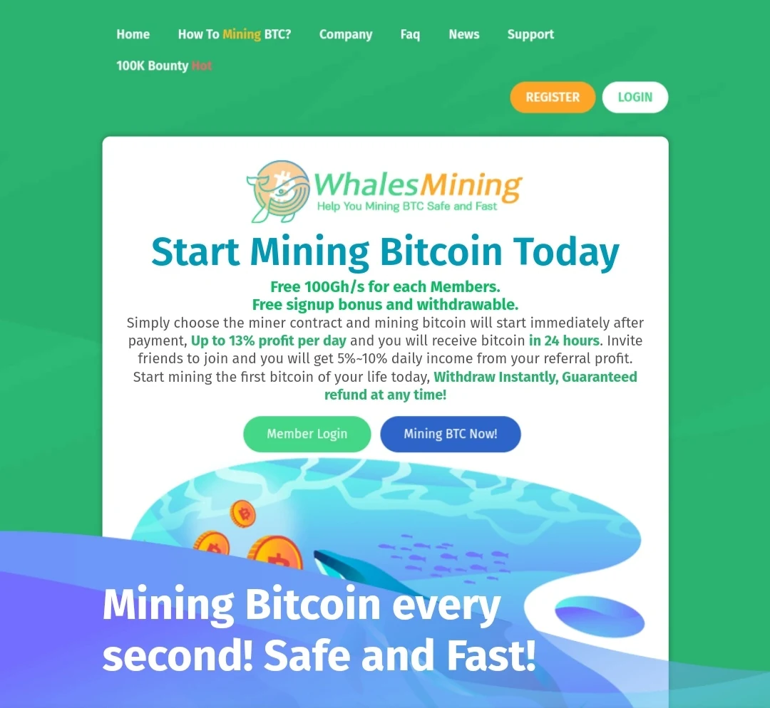 Whales Mining - сайт