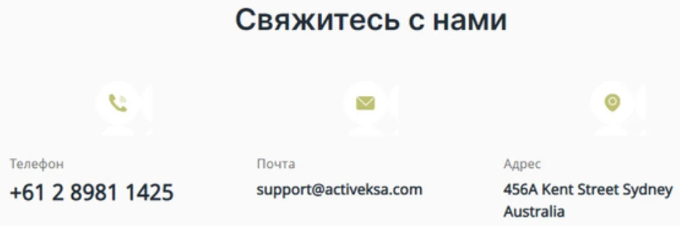 Контакты ActiveKSA