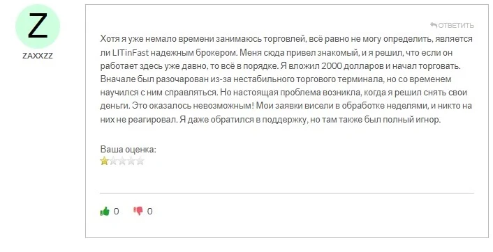 Litinfast - отзывы