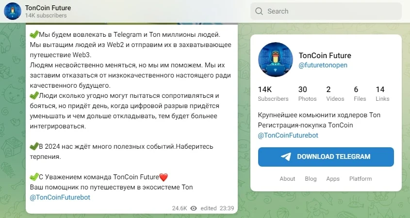 Проект Toncoin Future
