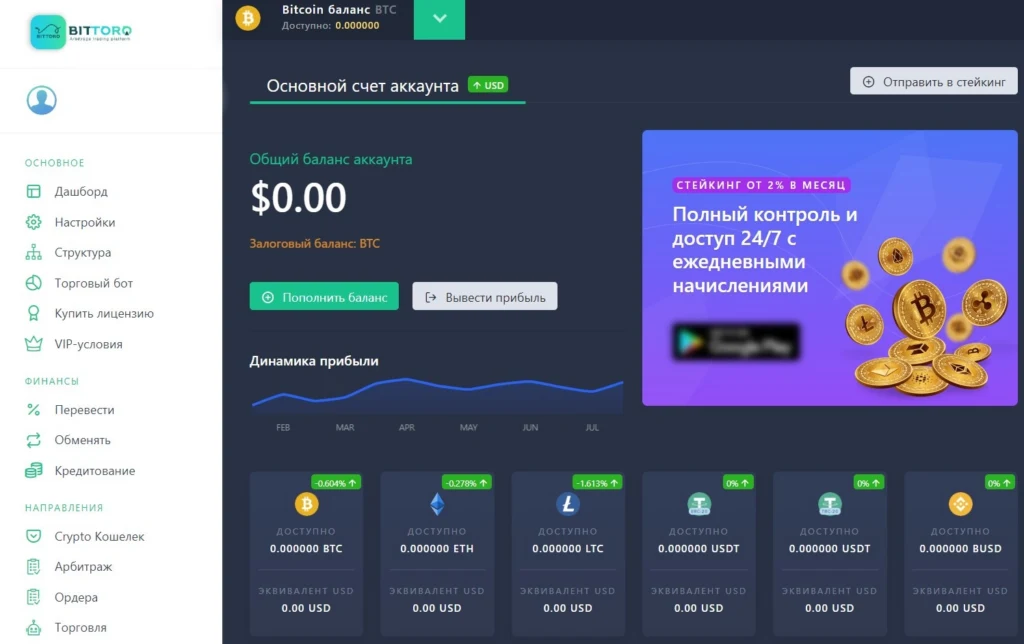 bittoro личный кабинет